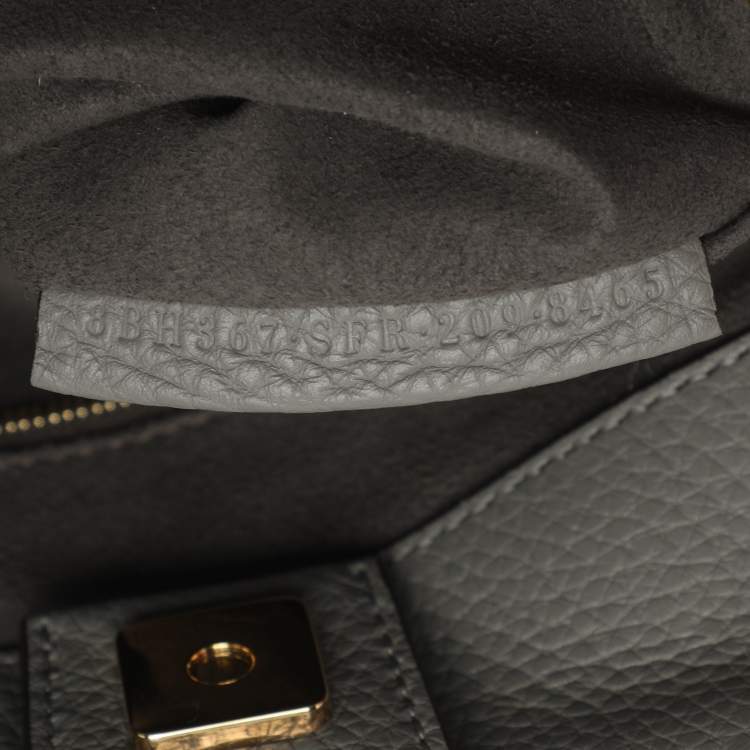 Pre Owned Fendi Gloria Small Grey Selleria Leather Tote