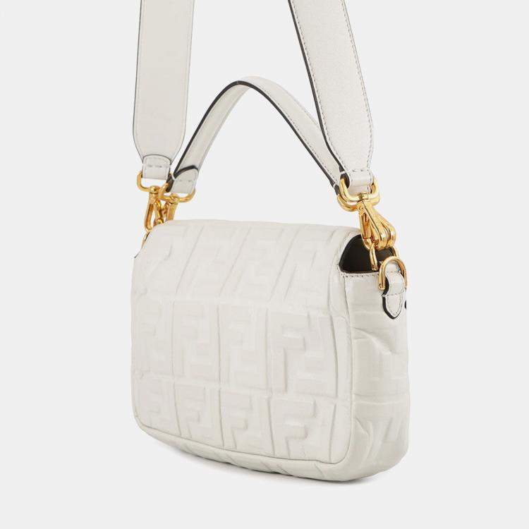 Pre Owned Fendi Baguette White Leather