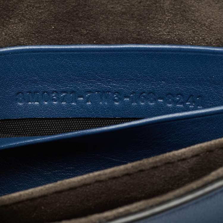 مملوكة مسبقًا Fendi Flowerland Micro Black/Blue Leather Double Baguette Bag