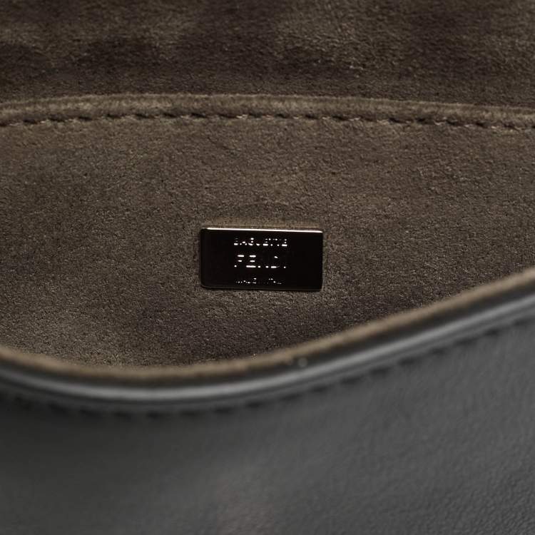 مملوكة مسبقًا Fendi Flowerland Micro Black/Blue Leather Double Baguette Bag