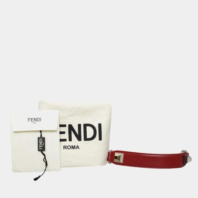 Pre Owned Fendi Smooth Burgundy Leather Kan I Medium Shoulder Bag