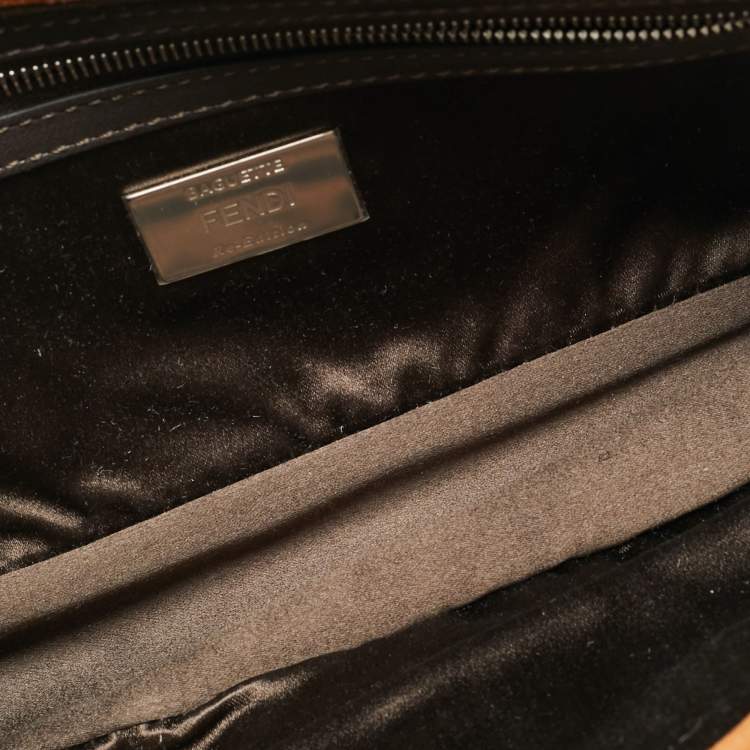 Pre Owned Fendi Re-Edition Baguette Multicolor Leopard Print Sheep Fur Bag