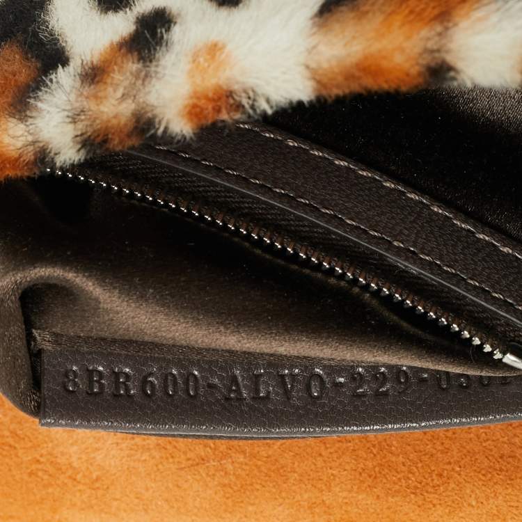 Pre Owned Fendi Re-Edition Baguette Multicolor Leopard Print Sheep Fur Bag