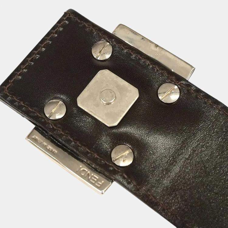 Pre Owned Fendi Brown Zucca Shoulder Bag