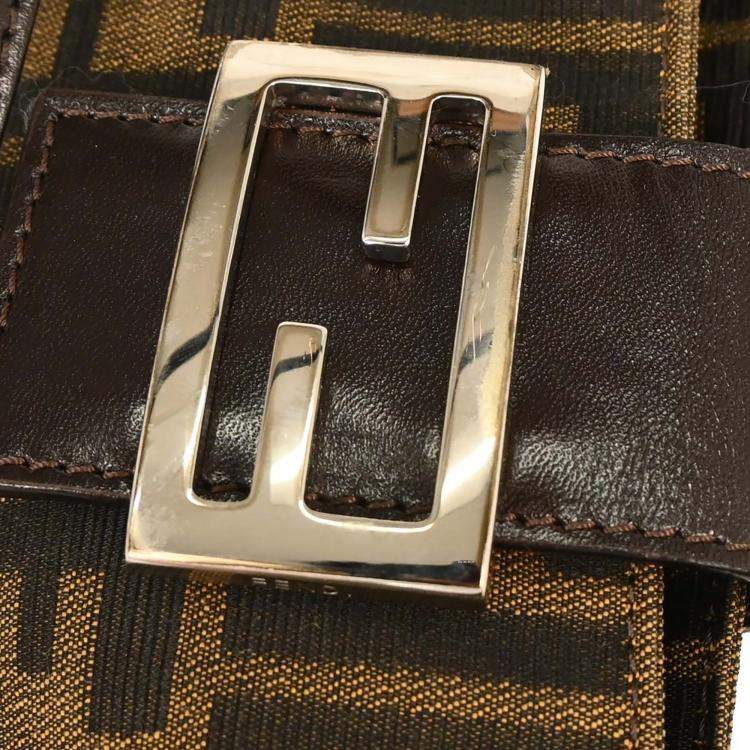 Pre Owned Fendi Brown Zucca Shoulder Bag