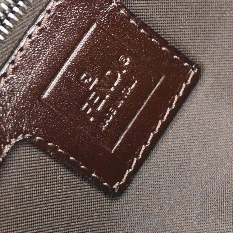 Pre Owned Fendi Brown Zucca Shoulder Bag