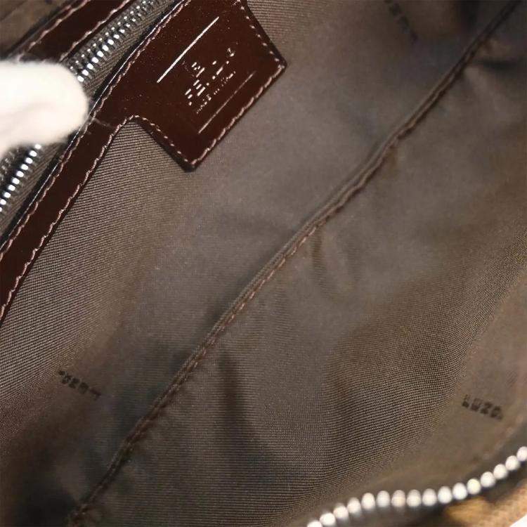 Pre Owned Fendi Brown Zucca Shoulder Bag