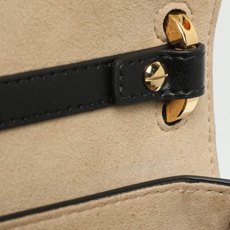 Pre Owned Fendi Kan I Small Black/Brown FF Leather Shoulder Bag