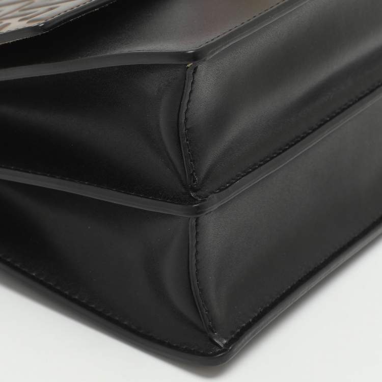 Pre Owned Fendi Kan I Small Black/Brown FF Leather Shoulder Bag