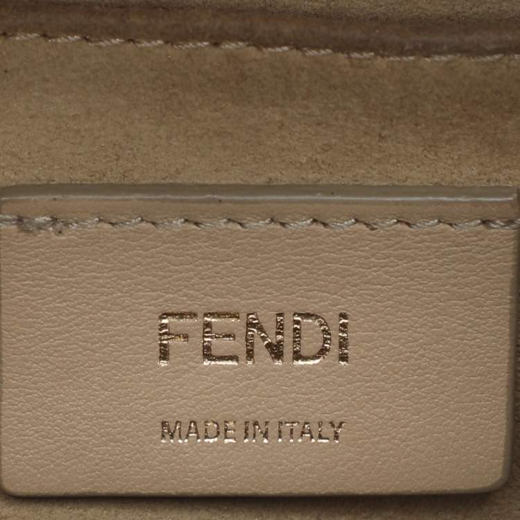 Pre Owned Fendi Kan I Small Black/Brown FF Leather Shoulder Bag