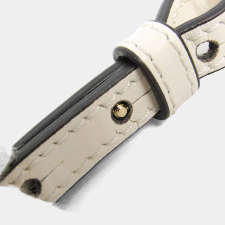 Pre Owned Fendi Fendace Mini Sunshine Shopper Leather Coated Canvas Handbag Gold Pink White