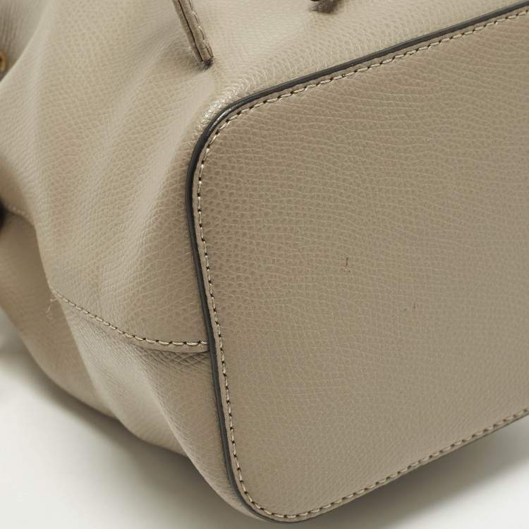 Pre Owned Fendi Mon Tresor Mini Leather Drawstring Bucket Bag