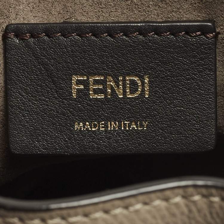 Pre Owned Fendi Mon Tresor Mini Leather Drawstring Bucket Bag