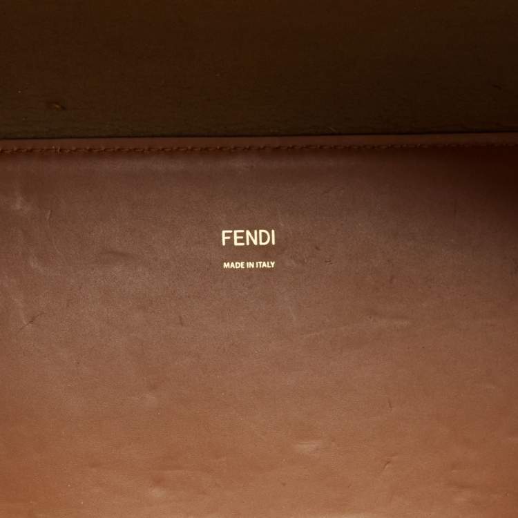 Pre Owned Fendi Sunshine Medium Brown Leather Shopper Tote