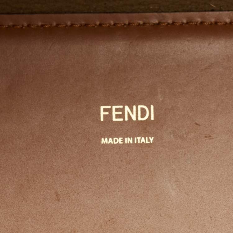 Pre Owned Fendi Sunshine Medium Brown Leather Shopper Tote