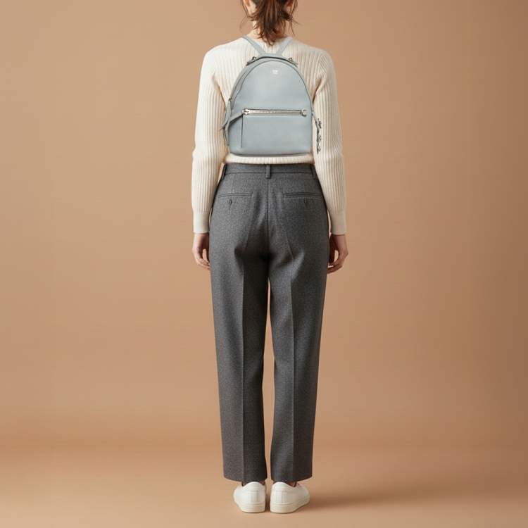 مملوكة مسبقًا Fendi By The Way Mini Grey Leather Backpack