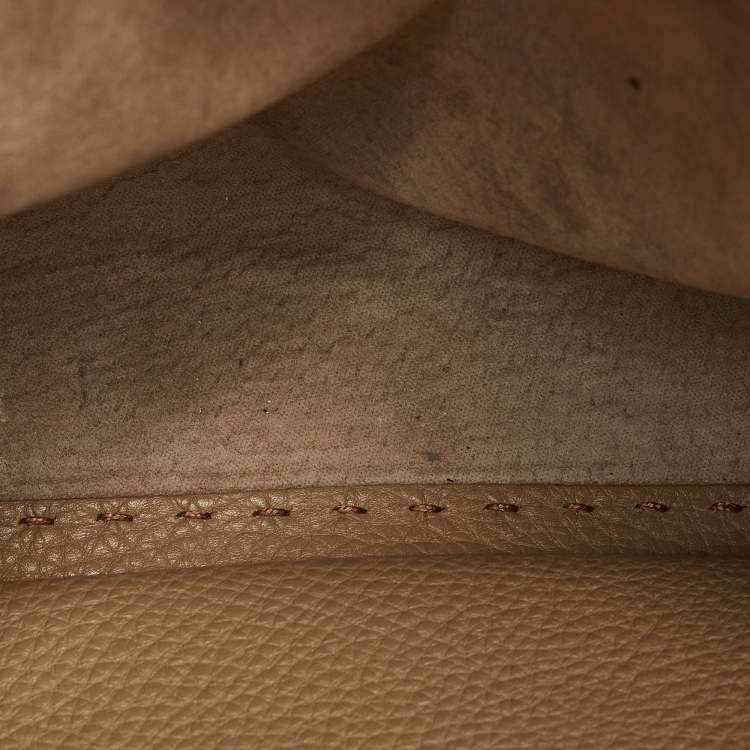 Pre Owned Fendi Peekaboo Medium Brown Leather Selleria Top Handle Bag