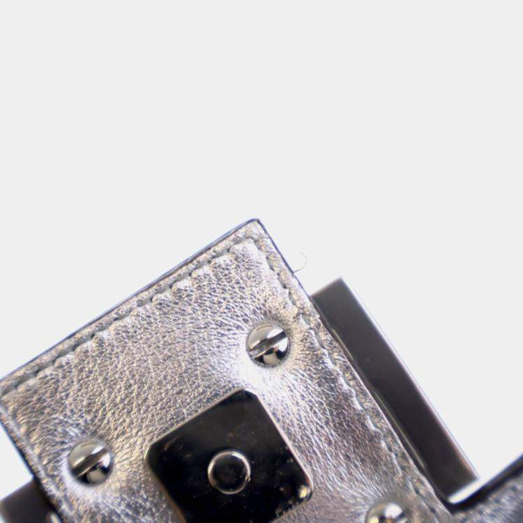 Pre Owned Fendi Medium Silver Sequin PVC Baguette