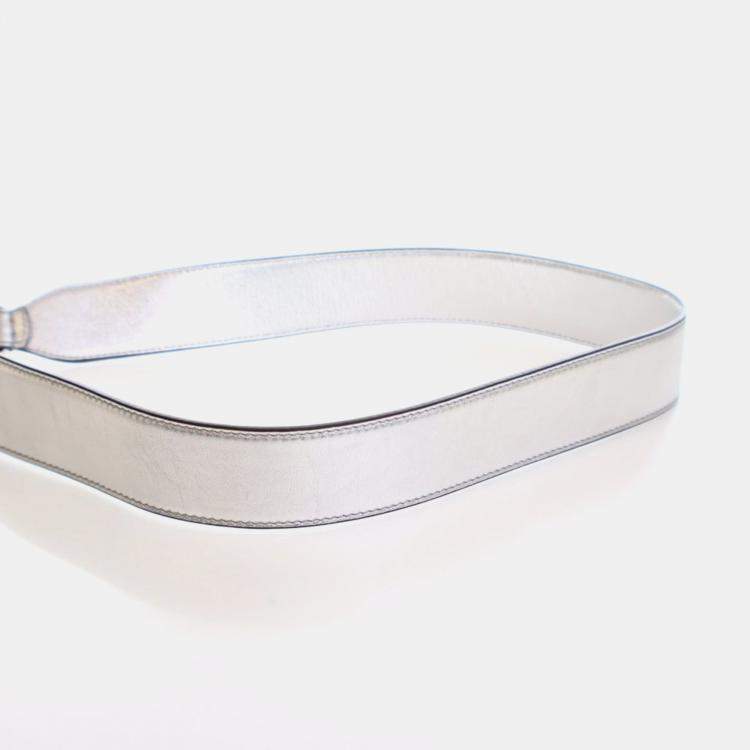 Pre Owned Fendi Medium Silver Sequin PVC Baguette