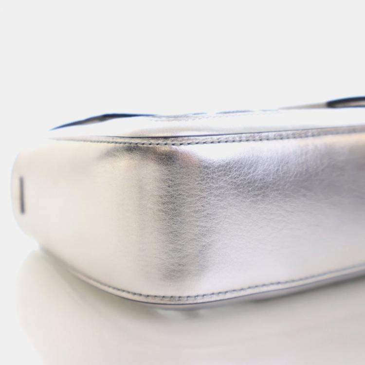 Pre Owned Fendi Medium Silver Sequin PVC Baguette