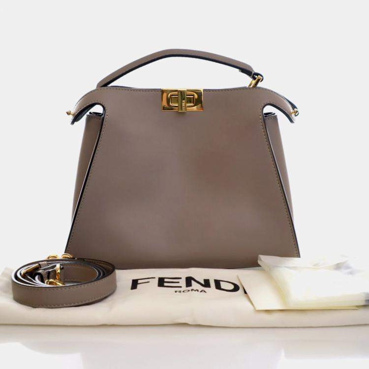 Pre Owned Fendi Small Calfskin Peekaboo ISeeU
