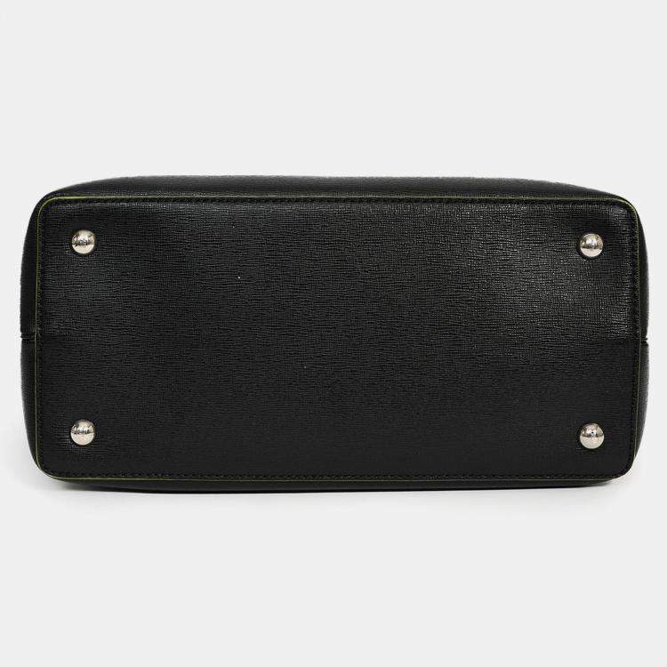 Pre Owned Fendi Black/Multi Shearling Petite 2Jours Tote