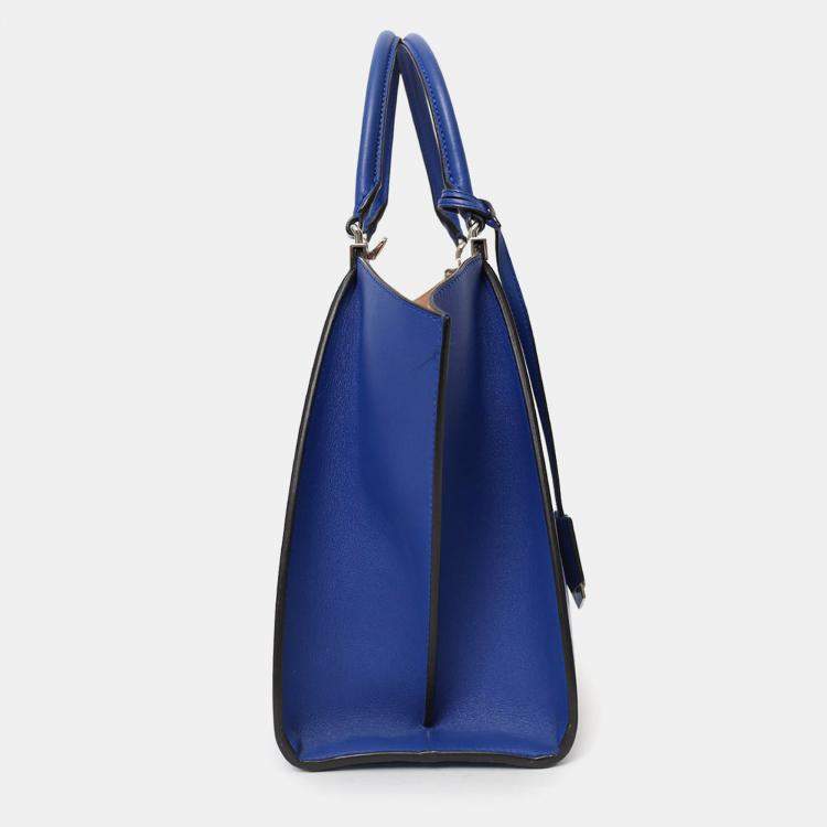 Pre Owned Fendi Blue Leather 3Jours Tote Bag With Strap