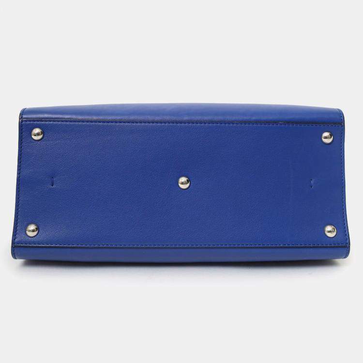 Pre Owned Fendi Blue Leather 3Jours Tote Bag With Strap