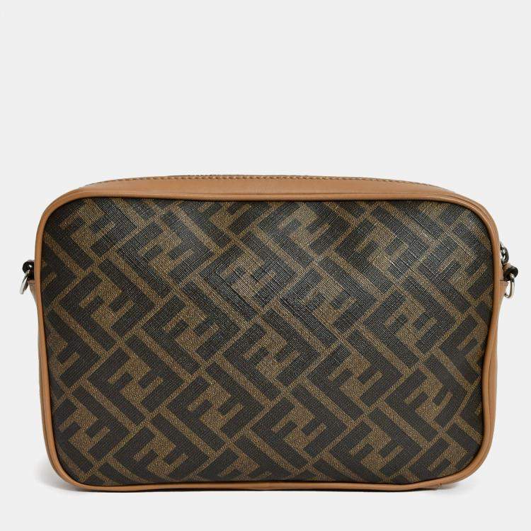 Pre Owned Fendi Zucca Canvas Diagonal Duo Camera Case