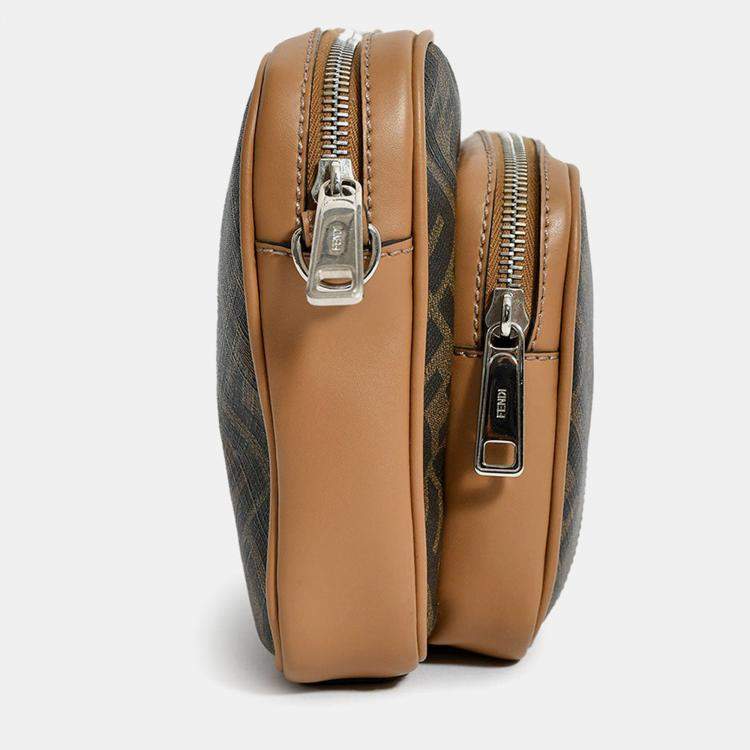 Pre Owned Fendi Zucca Canvas Diagonal Duo Camera Case