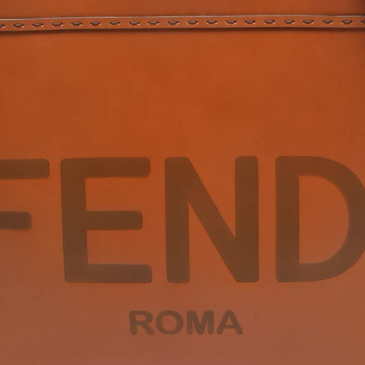 Pre Owned Fendi Sunshine Medium Brown Leather Shopper Tote