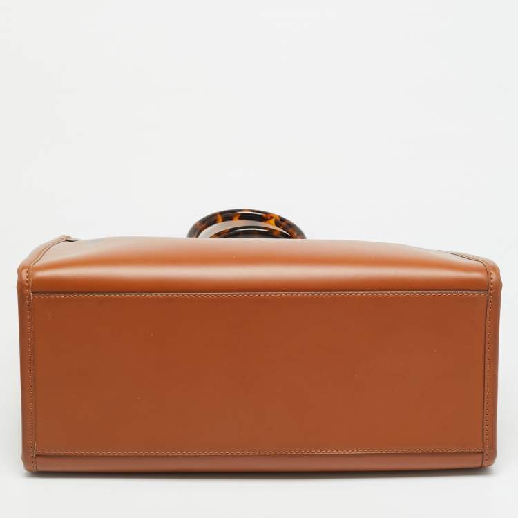 Pre Owned Fendi Sunshine Medium Brown Leather Shopper Tote