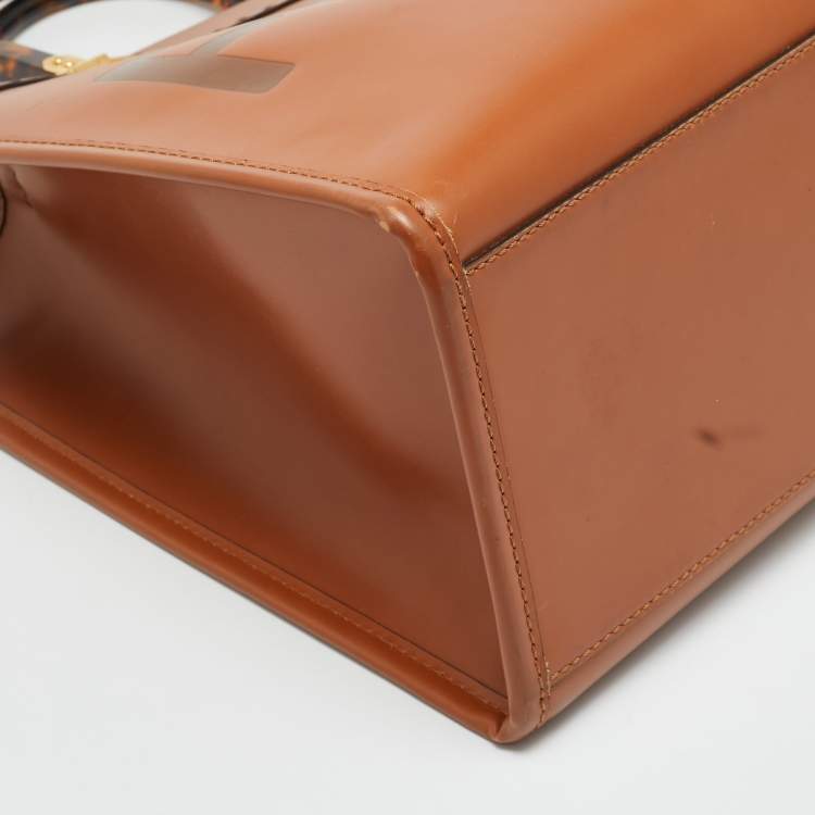 Pre Owned Fendi Sunshine Medium Brown Leather Shopper Tote