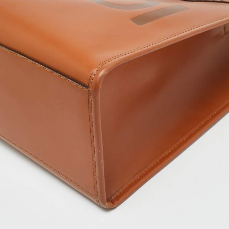 Pre Owned Fendi Sunshine Medium Brown Leather Shopper Tote