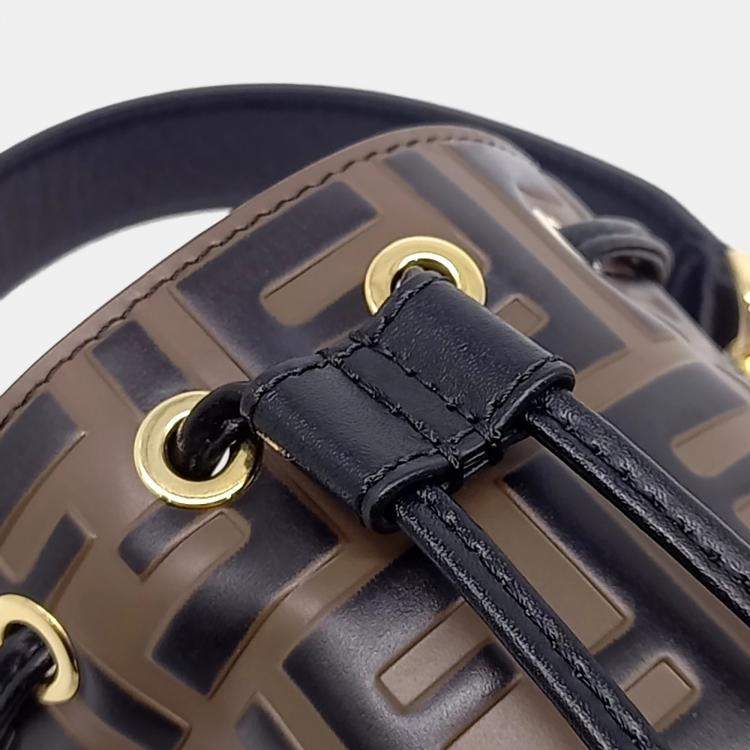 Pre Owned Fendi Montrezo Bucket Bag Mini (8BS010)