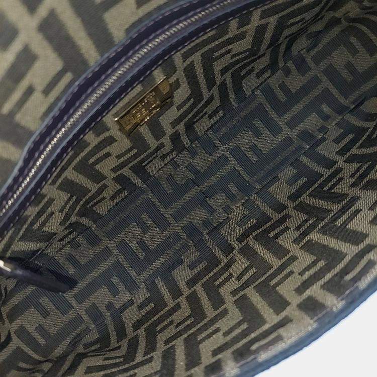 Pre Owned Fendi Brown Canvas Zucca Baguette Bag (8BR600)
