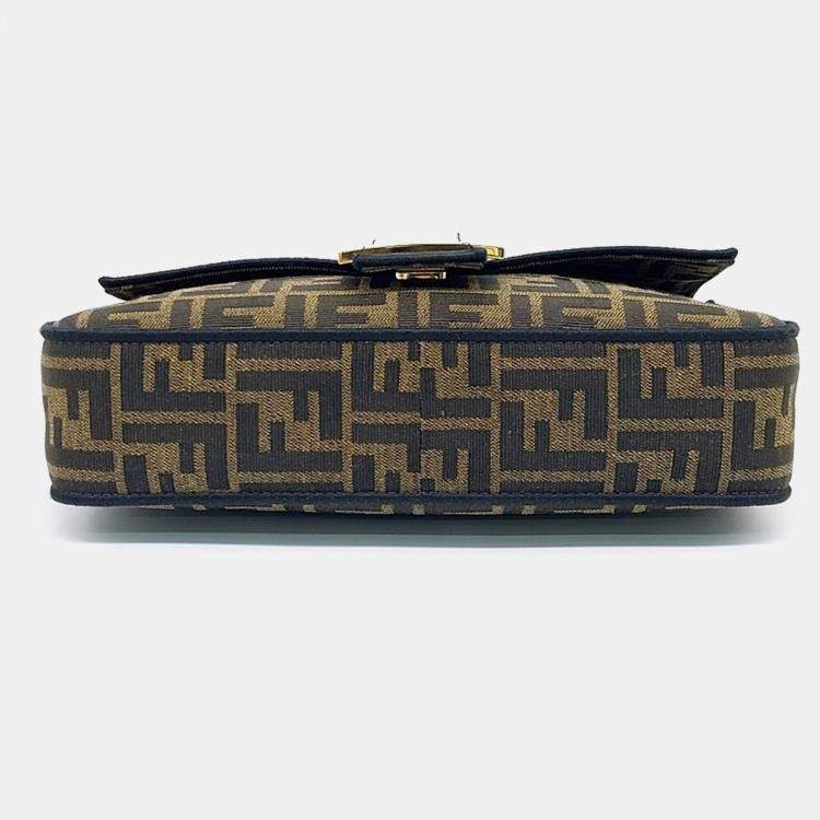 Pre Owned Fendi Brown Canvas Zucca Baguette Bag (8BR600)