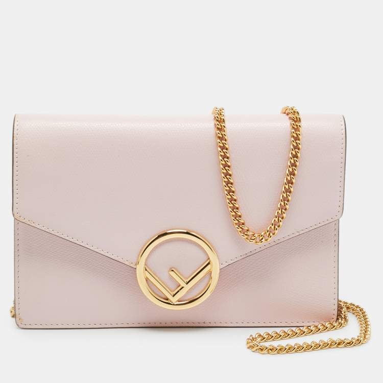 Pre Owned Fendi F is Fendi Pink Leather Wallet On Chain