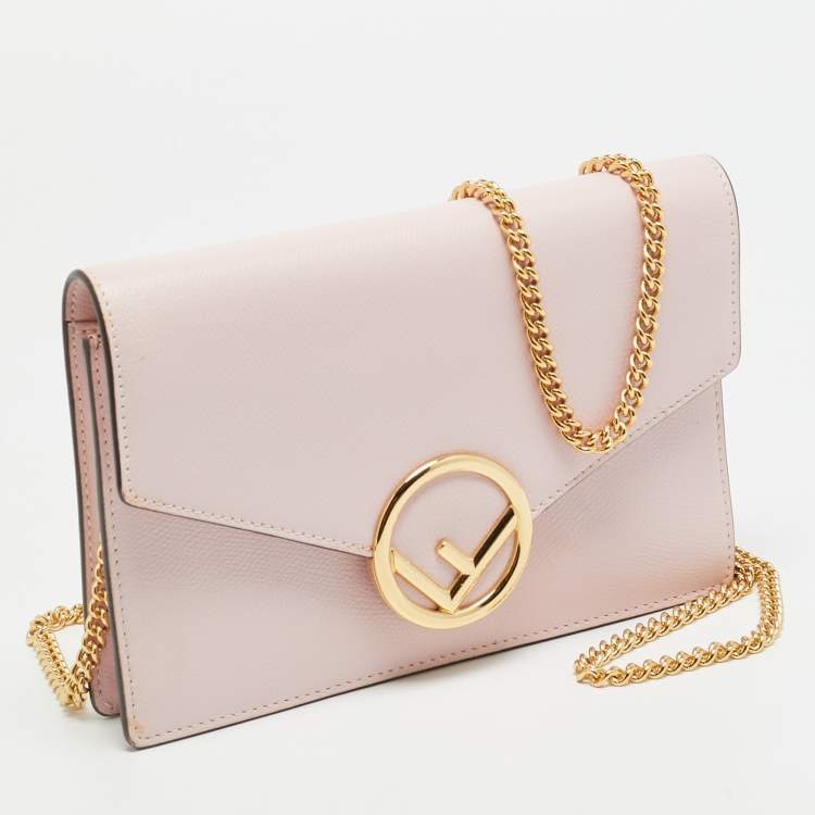 Pre Owned Fendi F is Fendi Pink Leather Wallet On Chain