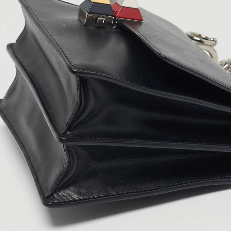 Pre Owned Fendi Kan I Mini Black Leather Shoulder Bag
