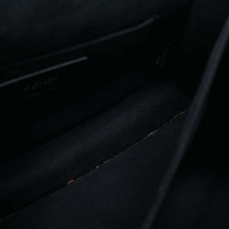 Pre Owned Fendi Kan I Mini Black Leather Shoulder Bag