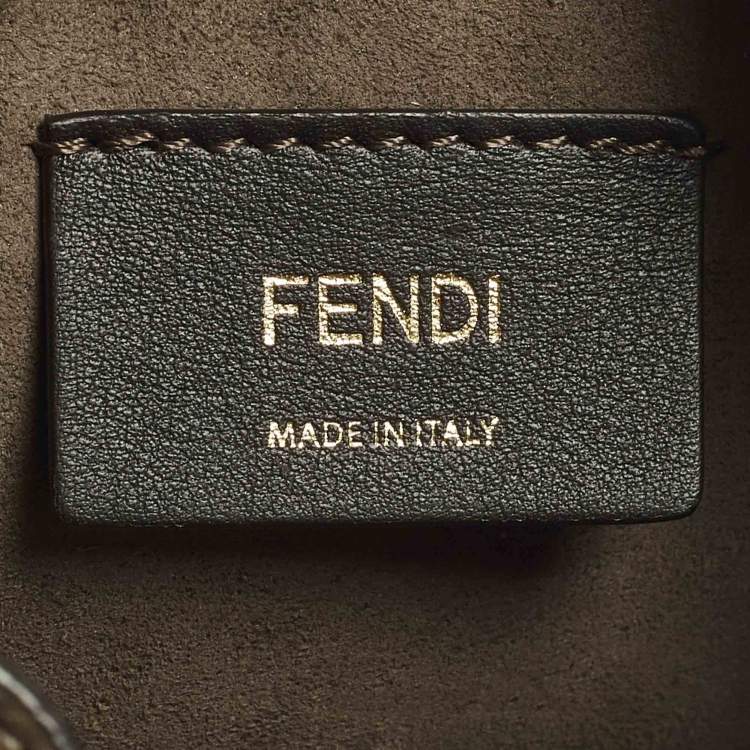Pre Owned Fendi Mon Tresor Mini Beige Leather Bucket Bag