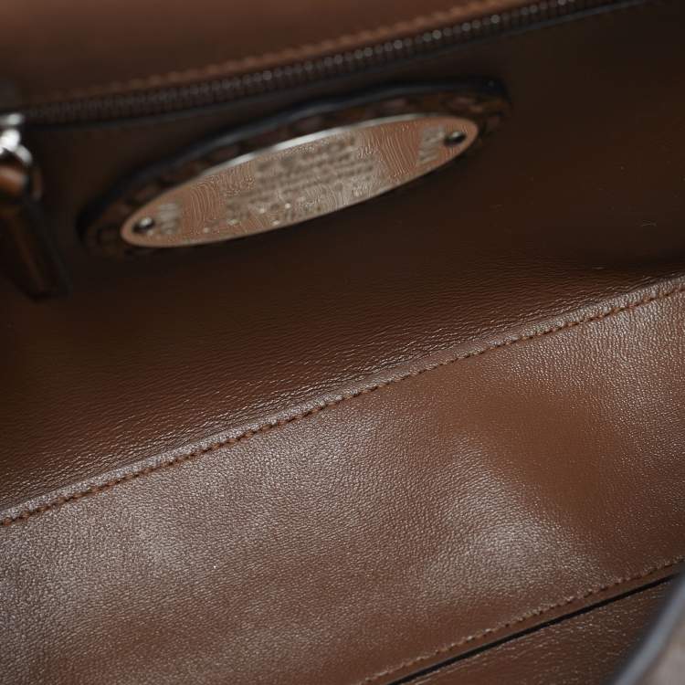 Pre Owned Fendi Baguette Medium Brown Selleria Leather Bag