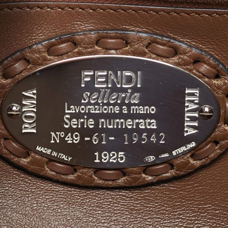 Pre Owned Fendi Baguette Medium Brown Selleria Leather Bag