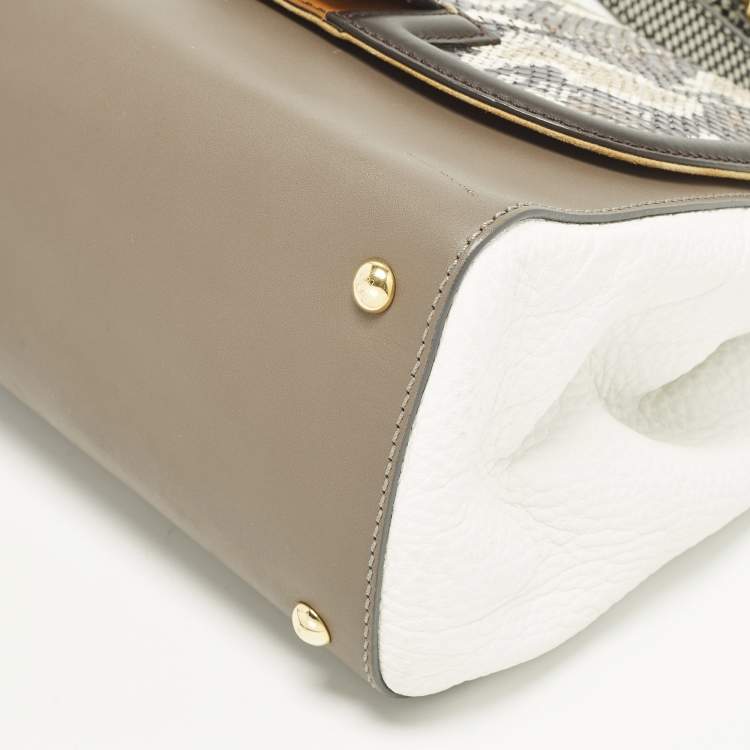 مملوكة مسبقًا Fendi Silvana Multicolor Leather and Water Snake Top Handle Bag