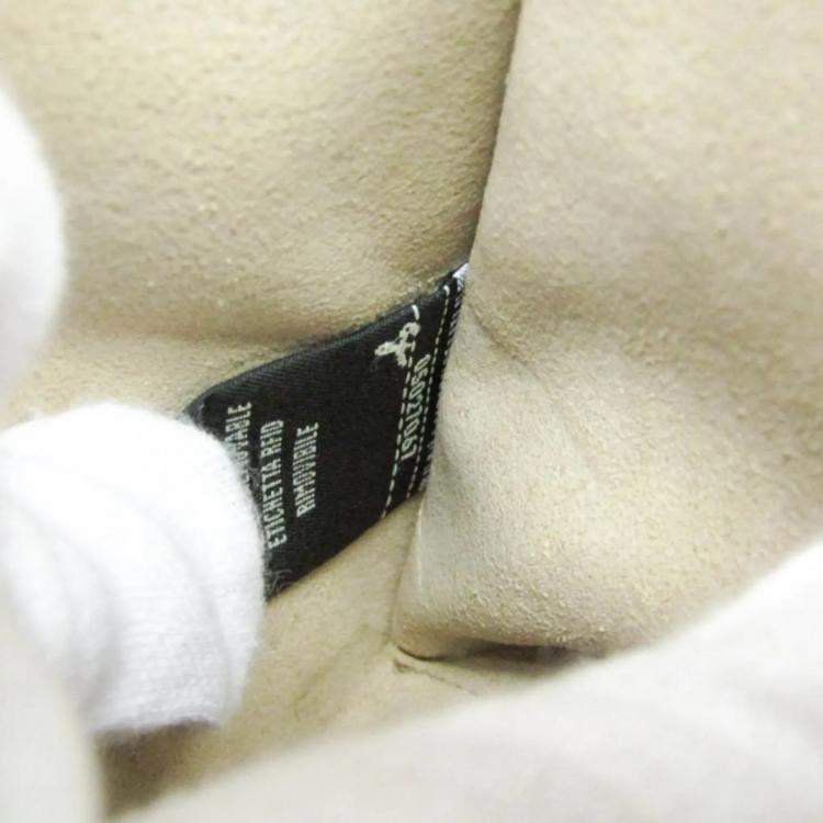 مملوكة مسبقًا Fendi KAN I Velvet Leather Shoulder Bag Light Blue Navy Yellow