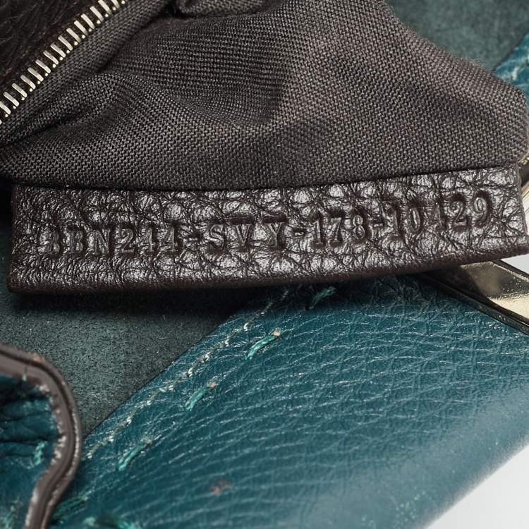 Pre Owned Fendi Whipstitch Peekaboo Small Dark Green Leather and Snakeskin Top Handle Bag