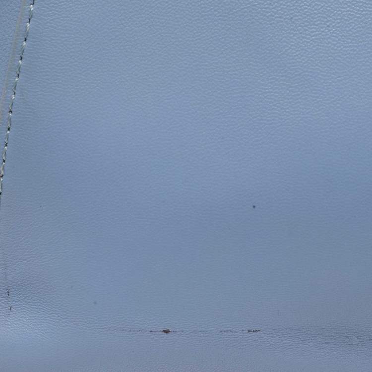 Pre Owned Fendi Peekaboo Mini Sky Blue Leather Top Handle Bag