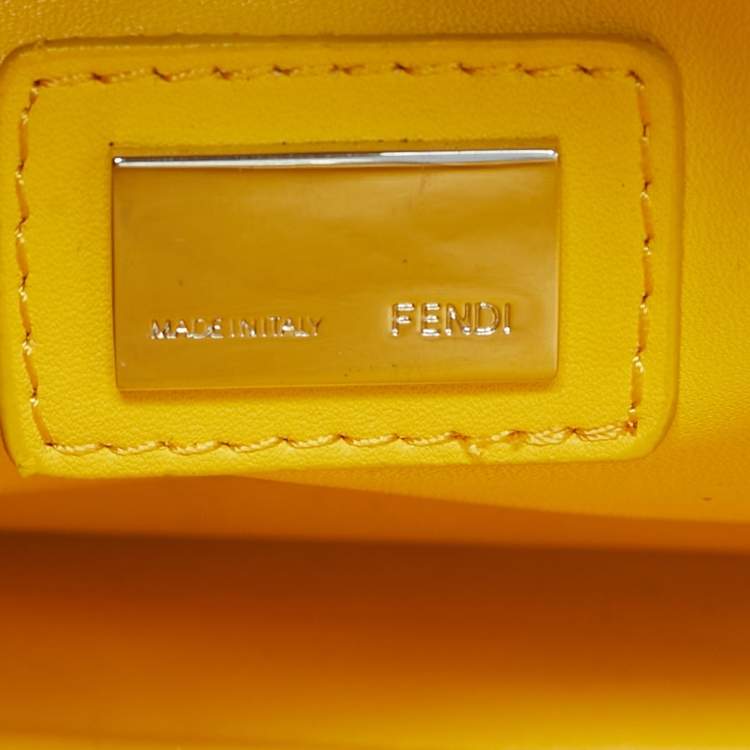 Pre Owned Fendi Peekaboo Mini Sky Blue Leather Top Handle Bag