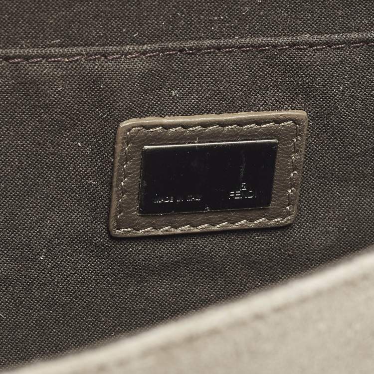 Pre Owned Fendi Logo Beige/Light Pink Plexiglass and Suede Clutch Bag